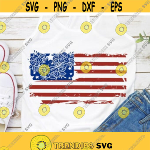american flag svg 4th of july svg patriotic svg fourth of july svg flag svg usa flag svg flower svg iron on SVG DXF png eps Design 48