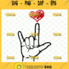 asl i love you in sign language svg deaf hand with heart