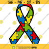 autism ribbon colored autism awareness themed svg and png digital cut file Design 49