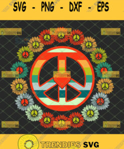awesome flower power i peace svg sunflower hippie logo svg