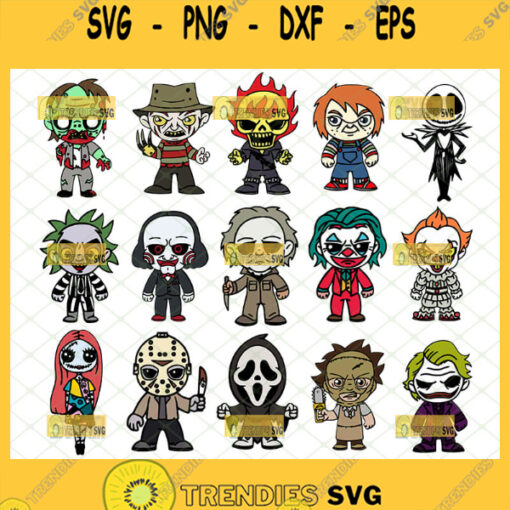 baby horror movie characters svg bundle color version
