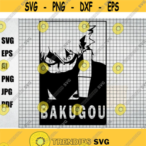 bakugo boku no hero svg manga svg anime svgsvg for cricutcut files silhouette Cricut instant download files digital Layered SVG Design 126