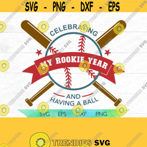 baseball birthday rookie year baseball ball SVG digital download softball kids birthday celebrating my rookie year homer Design 122