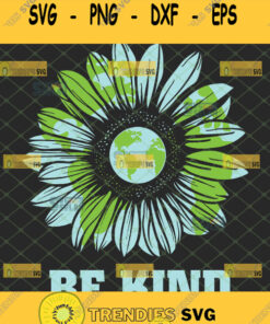 be kind earth hippie sunflower svg