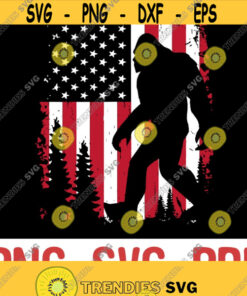 Bigfoot Flag American Svg Bigfoot 4Th Of July American Usa Flag Bigfoot Love Dowload File Svg Png Design 196