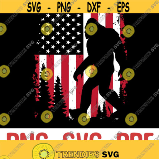 bigfoot flag american svg Bigfoot 4th of July American USA Flag Bigfoot love Dowload file svg png Design 196
