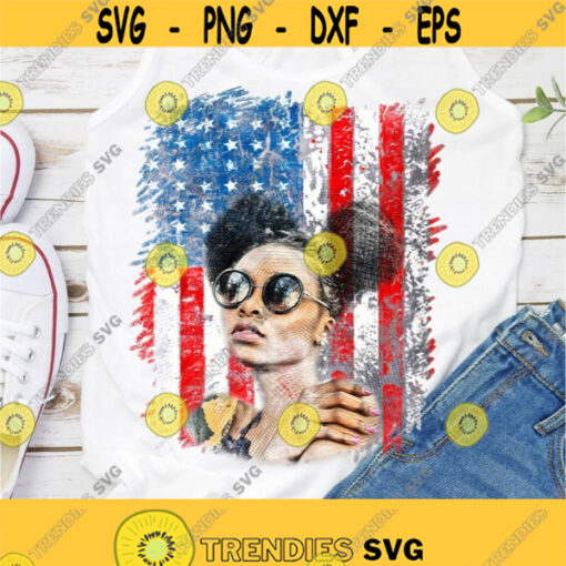 black girl png american flag png black woman png 4th of july png afro girl PNG sublimation designs download digital download iron on Design 361