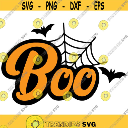 boo spiderweb and bats halloween themed svg png and eps digital cut file Design 106