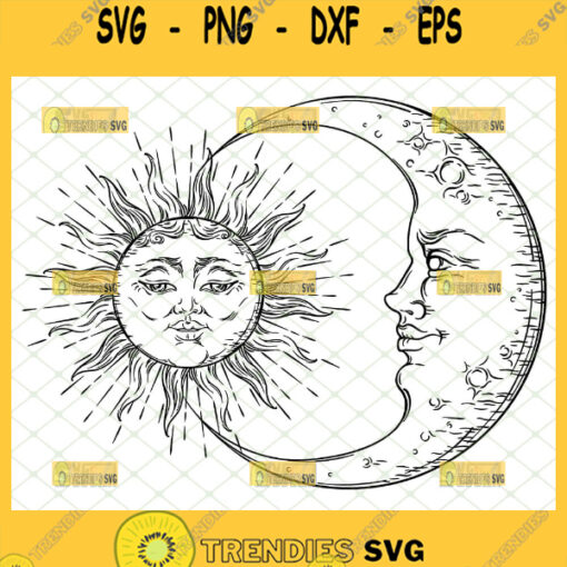 celestial sun and moon svg