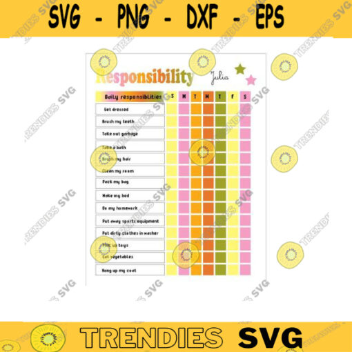 chore chart for kids kids chore chart routine chart editable chore chart Printable Chore Chart Kids Responsibility Chart kids planner Design 1640 copy