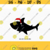 christmas shark svg santa shark svg christmas svg shark birthday svg SVG Cutting File CriCut Files svg jpg png dxf Silhouette Design 559