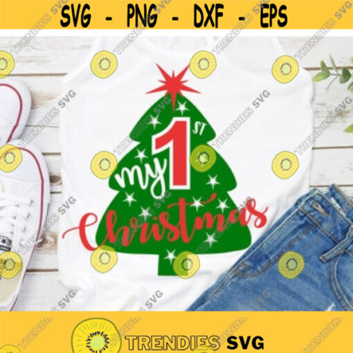 christmas tree svg first christmas svg christmas svg merry christmas svg 1st christmas svg iron on clipart SVG DXF eps png Design 104