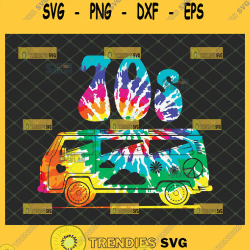 colorful hippie bus for the 70s generation svg