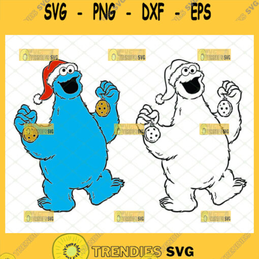 cookie monster christmas svg