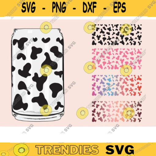 cow print glass wrap svg png can glass wrap Coffee Glass Wrap Svg 16oz Full Wrap Svg Can Glass Svg cow Coffee Glass cow can glass copy
