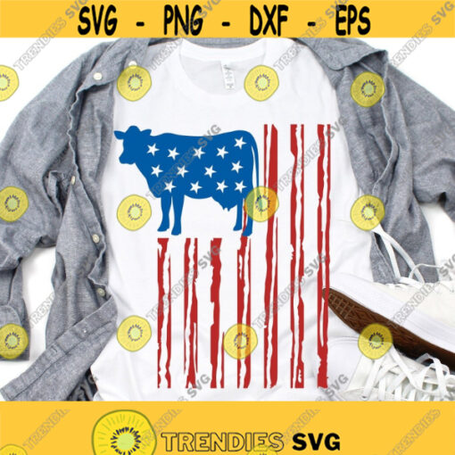 cow svg heifer svg farm animal svg america flag svg farm svg farmer svg Western svg iron on clipart SVG DXF eps png Design 336