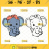 cute elephant svg baby elephant outline svg