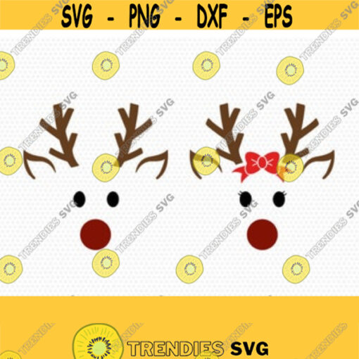 cute reindeer svg Reindeer SVG Boy and Girl Reindeer Christmas SVG Cutting File Svg CriCut Files svg jpg png dxf Silhouette Design 102