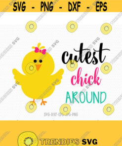 cutest chick around Easter Chick Svg Chick Svg Baby Chicken Svg Easter svg Easter cut Files Cricut svg jpg png dxf Silhouette cameo Design 658