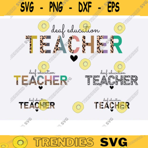 deaf Education Teacher svg PNG deaf education teacher half leopard cheetah print png svg back to school png Sign Language teacher svg png copy