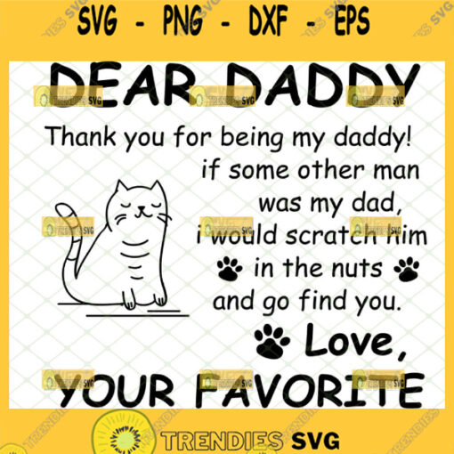 dear daddy thank you for being my daddy svg funny cat fathers day mug gift ideas 1