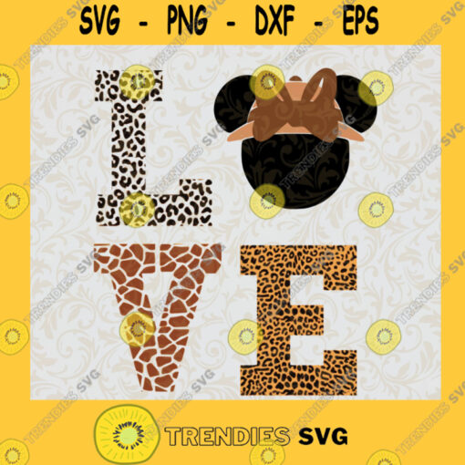 disney Minnie SVG minnie animal print love SVG animal kingdom SVG safari safari hat mickey animal print