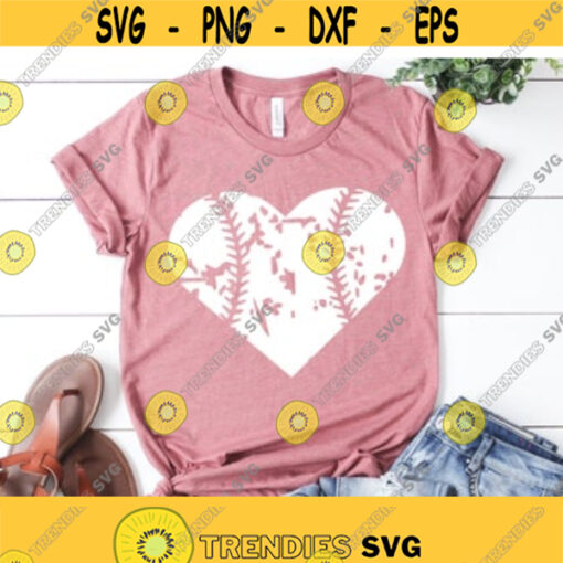 distressed Baseball heart svg Baseball mom svg Spirit school svg Baseball team svg Brother svg iron on SVG DXF eps png pdf Design 148
