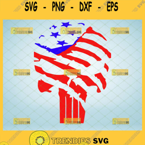 distressed punisher american flag svg skull us flag vector