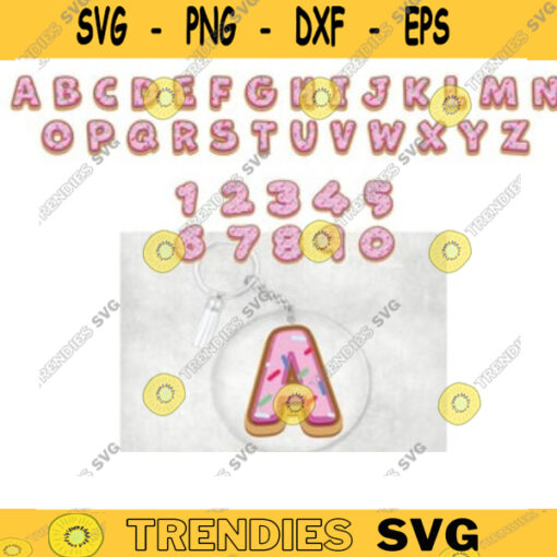 donuts letter alphabet and numbers keychain svg split monogram svg Split Monogram Alphabet SVG Keychain alphabet SVG Key Ring svg copy