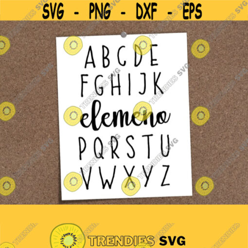 elemeno SVG. Funny ABC Cut Files. Teacher Humor Cutting Machine. Alphabet Vector. Kids Back School Instant Download dxf eps png jpg pdf Design 669