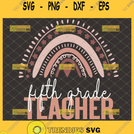 fifth grade teacher svg 5th grade teacher heart rainbow svg