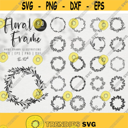 floral frame svg floral wreath svg flower frame svg floral border svg flower wreath svg circle frame svg wedding frame svg Png Svg Design 191