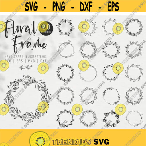 floral frame svg floral wreath svg monogram frame svg floral border svg flower wreath svg circle frame svg wedding frame svg Png Svg Design 84