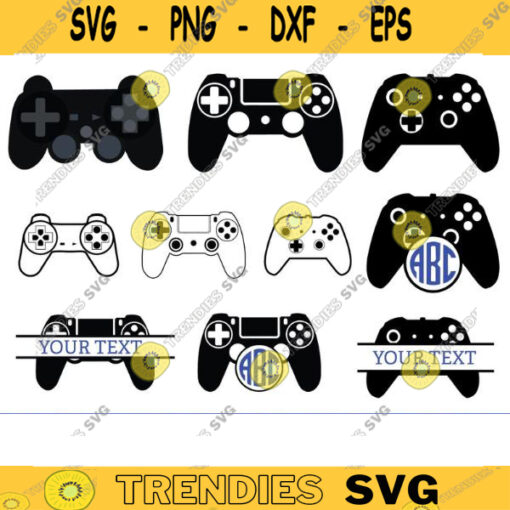 gamer controller split monogram name fram SVG gamer svg video game svg gamer controller svg gamer shirt svg Game Player svg monogram Design 651 copy