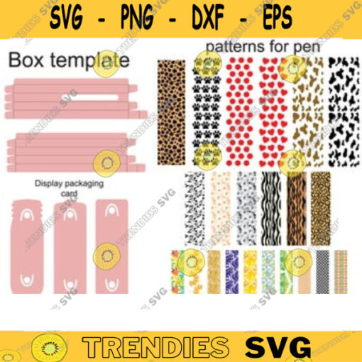 glitter pen wraps svg window glitter pen BOX TEMPLATE Glitter Pen patterns svg Pen Box Template Pen Packaging pen display card svg copy