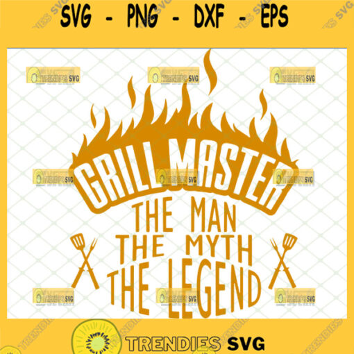 grill master the man the myth the legend svg fathers day chef apron gift ideas diy cooking lover svg 1