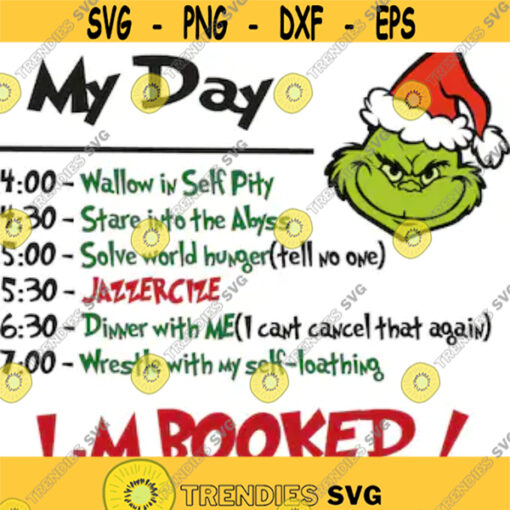 grinch themed schedule png svg dxf files christmas Design 6