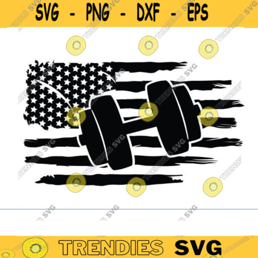 gym svg barbell flag svg Distressed American Flag with Barbell SVG fitness svg exercise svg workout svg barbell svg funny workout svg Design 1085 copy