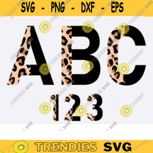 half Leopard font svg Leopard cheetah half print font letters alphabet svg png Leopard alphabet letters svg color font Animal fonts svg Design 216 copy