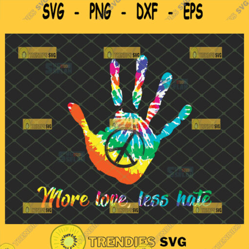 hand print hippie logo svg more love less hate svg