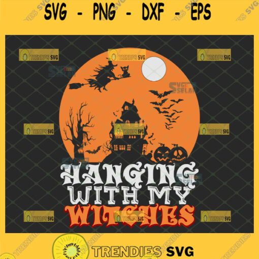 hanging with my witches svg spooky halloween night svg