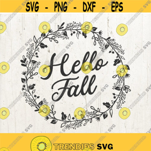 hello fall svg fall svg fall wreath svg fall sign hello fall sign hello fall svg file for cricut cut file fall wreath Design 562