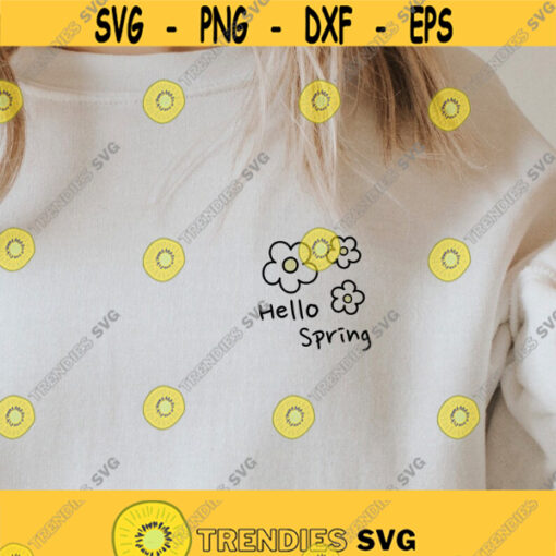 hello spring svg minimal svg minimal line illustrations svg women shirt svg girls shirt svg birthday shirt women svg png dxf cut files Design 206