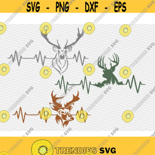 hunting svg fishing svg deer svg heartbeat svg buck svg hunting and fishing svg antler svg iron on clipart SVG DXF eps png pdf Design 180