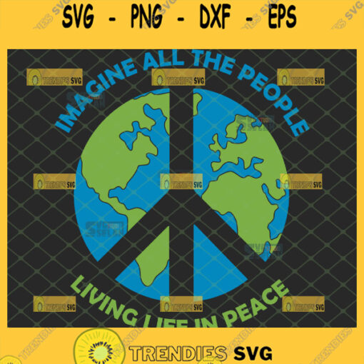 imagine all the people living life in peace svg world map hippie logo svg