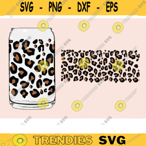 leopard cheetah print glass wrap svg png can glass wrap Coffee Glass Wrap Svg 16oz Full Wrap Svg Can Glass Svg leopard Coffee Glass Design 1546 copy