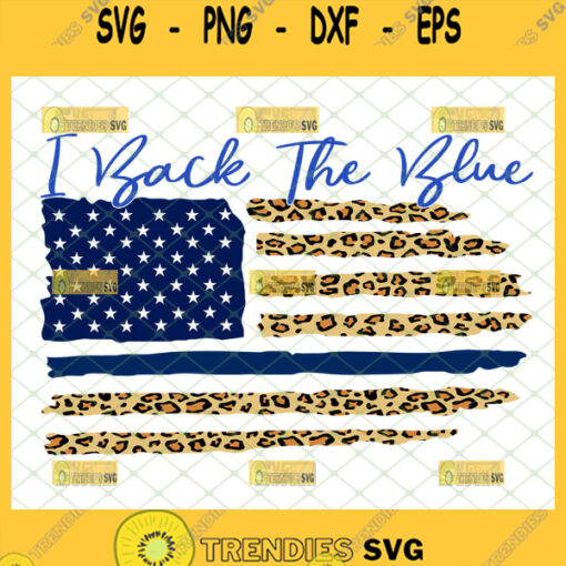 leopard i back the blue flag svg police law enforcement gifts