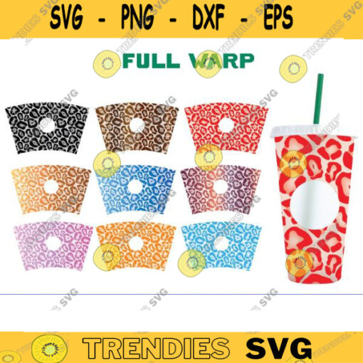 leopard print svg cup svg leopard cold hot cup svg tumbler svg animal pattern svg cheetah venti Cold Cup Svg coffee cup svg full warp copy