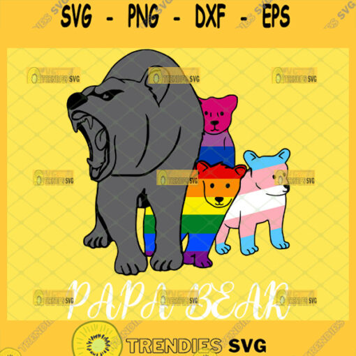 lgbt papa bear svg bear and cubs gifts for gay