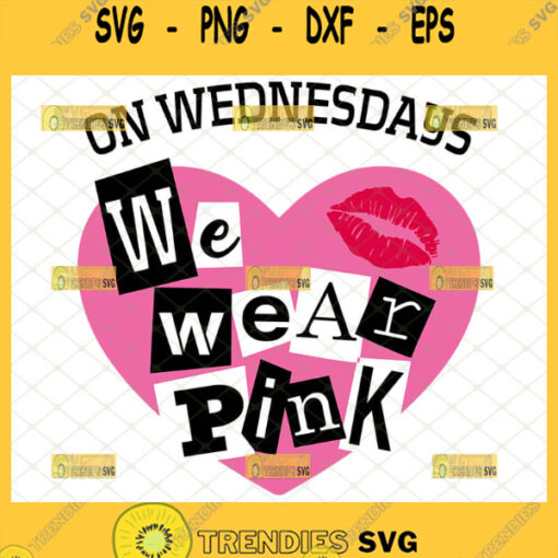 mean girls on wednesdays we wear pink svg